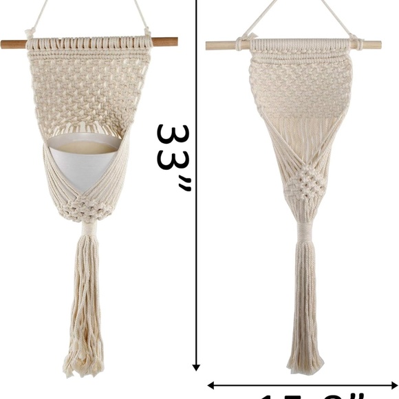 Flora Bunda 33" Macramé Plant Hanger – Boho Hanging Planter – NWT - Picture 2 of 2